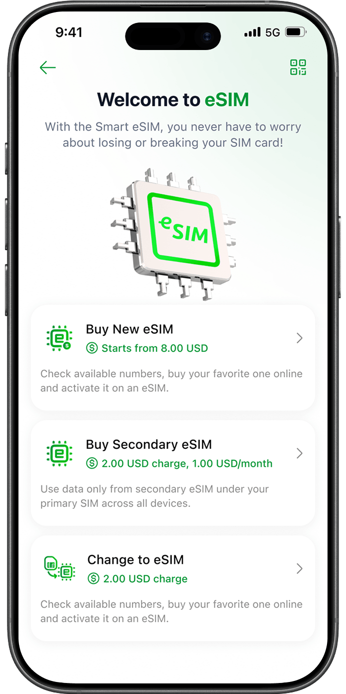 When you buy a new eSIM, you must:
